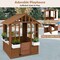 Wooden Outdoor Playhouse with Serving Stations and Safe Door for Toddlers